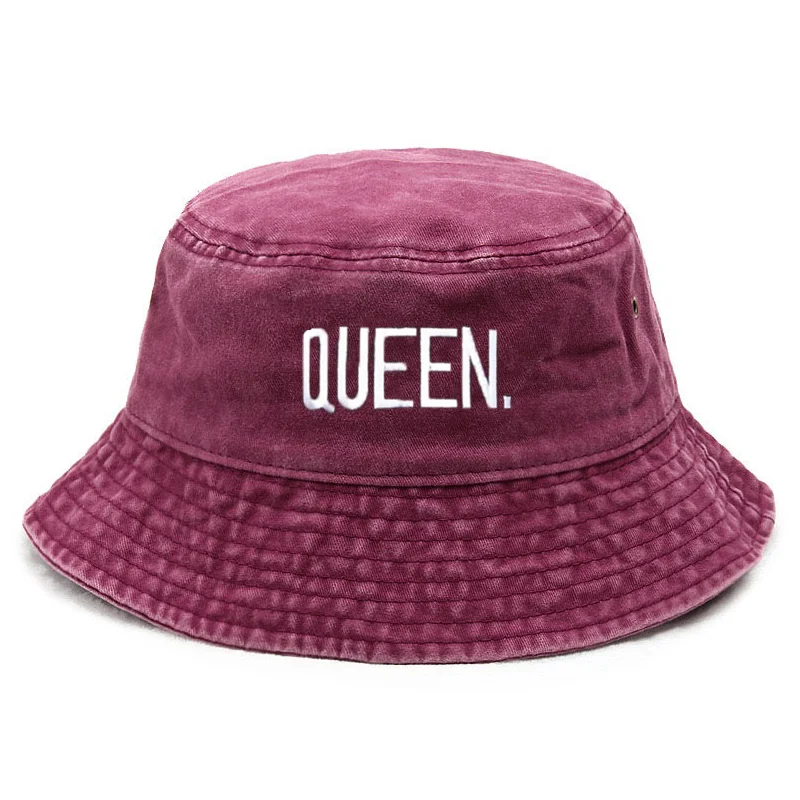 퀸 워시드 빈티지 버킷햇 커플 레터 자수 힙합 스타일  - Bucket Hat Cotton 리뷰 및 가격